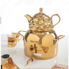 کتری قوری طلایی شیردار