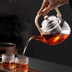 قوری پیرکس بزرگ درب بامبو
